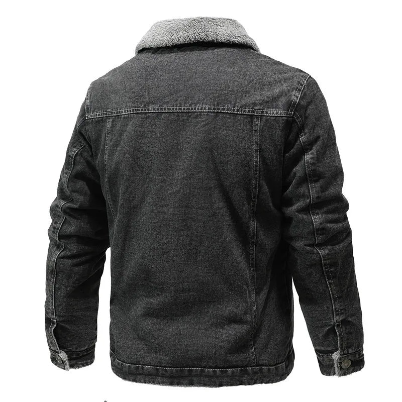 Men's Sherpa Denim Jacket - Fleece Lined Jacket