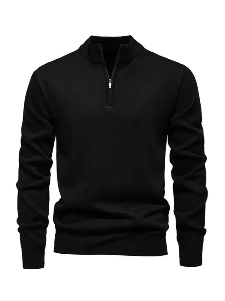 Men's Half-Zip Sweater - Business Casual Knit Pullover