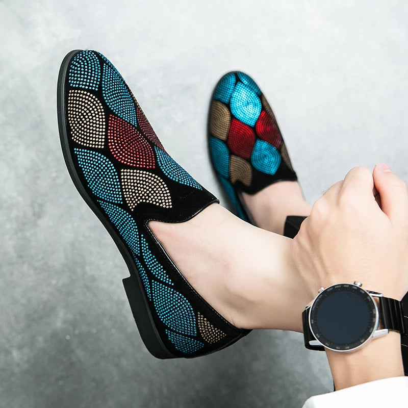 Geometric Pattern Loafers