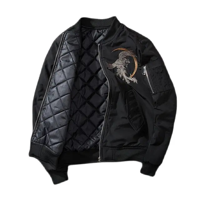 Phoenix Embroidery Bomber Jacket