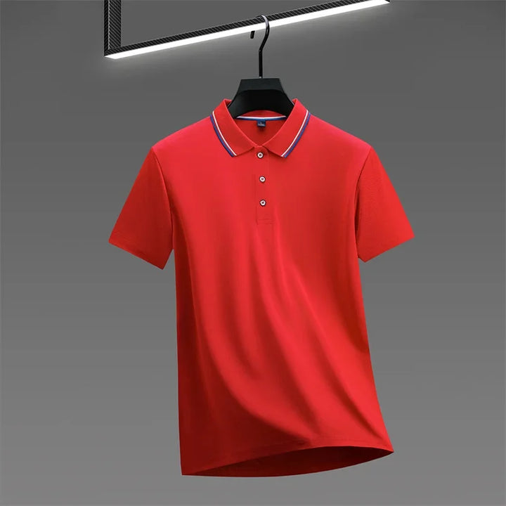 Nyven Classic Men's Solid Color Short-Sleeve Polo Shirt