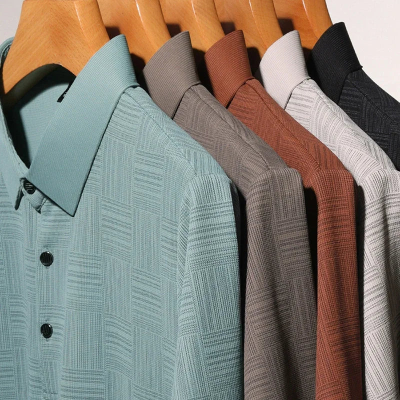 Kalvus Men's Business Casual Printed Polo Shirt
