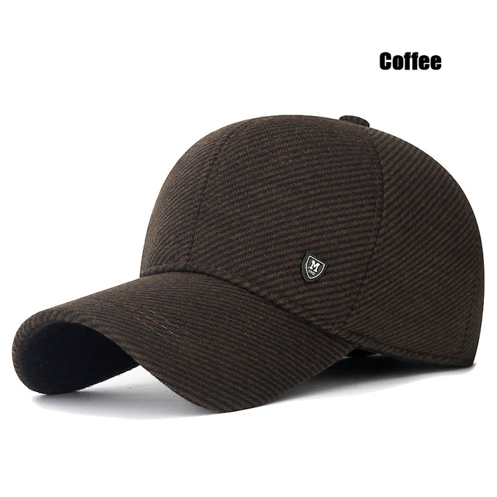 Men's Winter Baseball Cap with Ear Flaps - Adjustable Fit