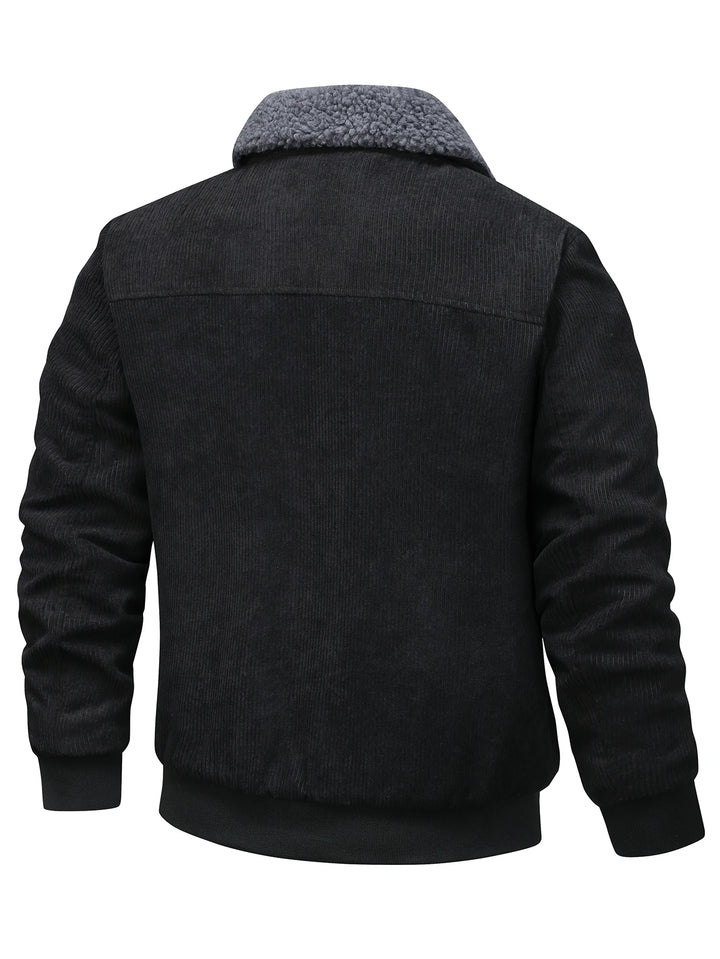 Men's Corduroy Jacket - Fleece Lined Sherpa Collar Jacket
