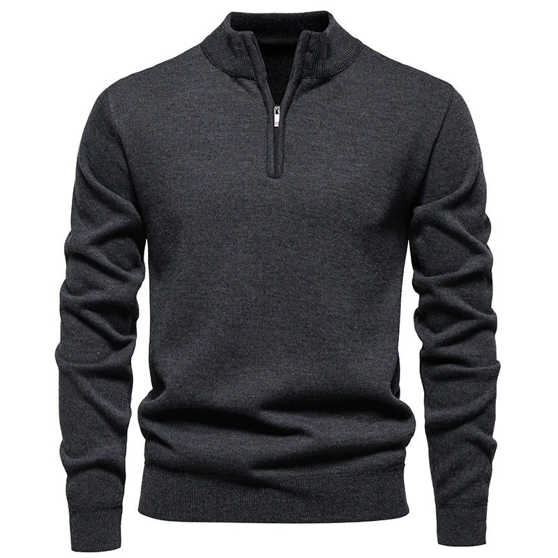 Men's Half-Zip Sweater - Business Casual Knit Pullover