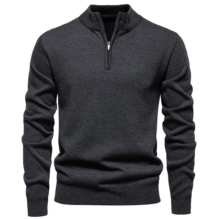 Men's Half-Zip Sweater - Business Casual Knit Pullover