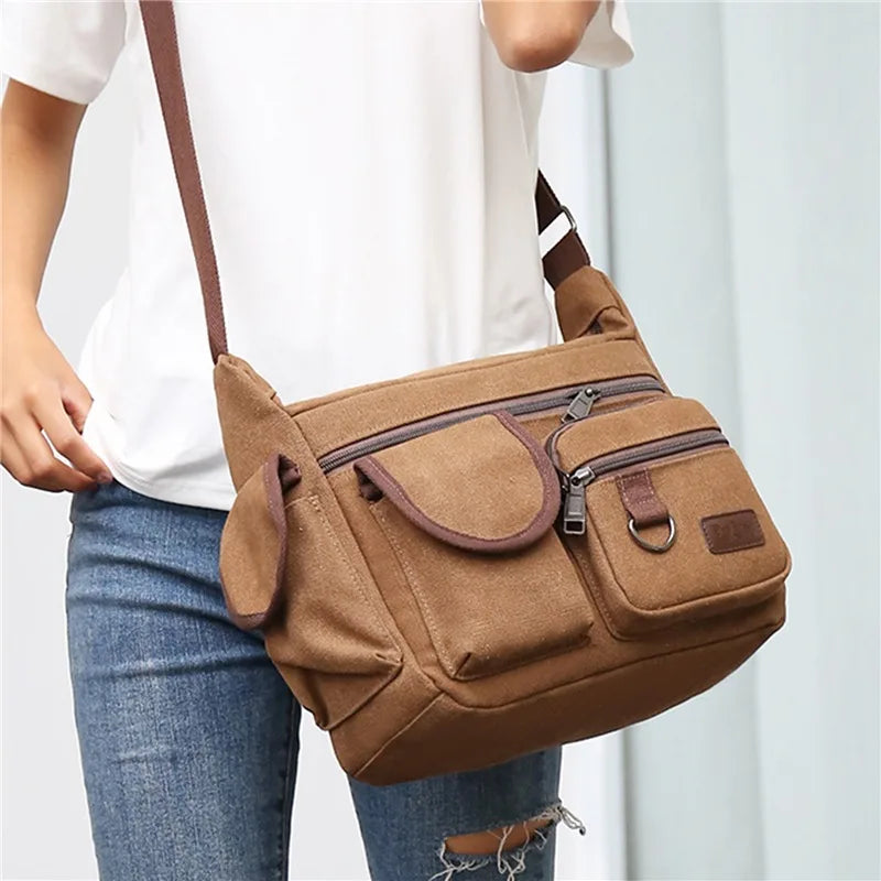 Vintage Canvas Crossbody Bag