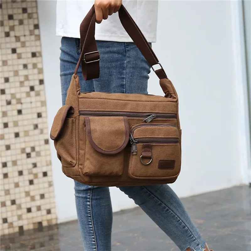 Vintage Canvas Crossbody Bag