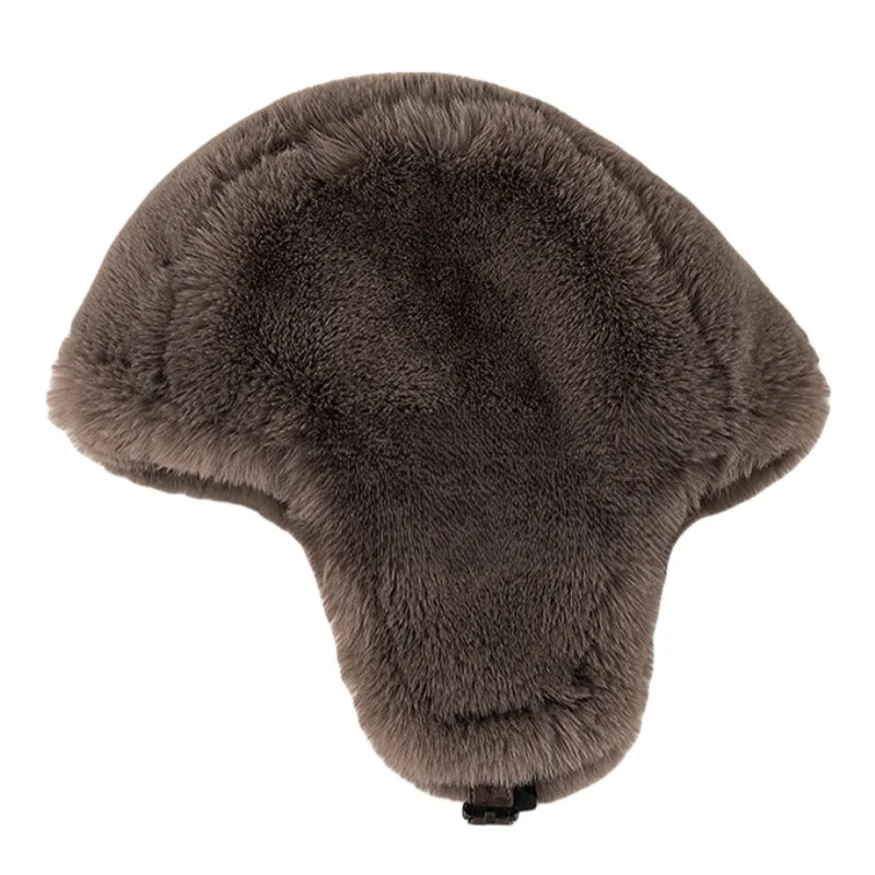 Men's Faux Leather Pilot Hat - Winter Bomber Earflap Hat