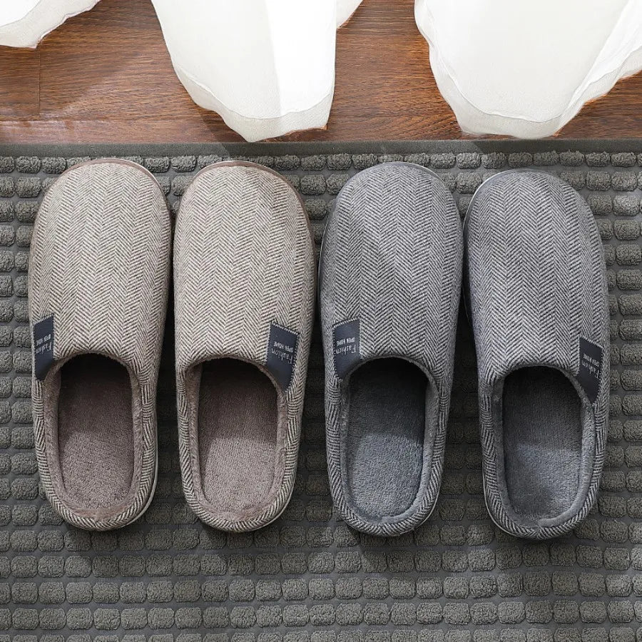 Cozy Herringbone House Slippers