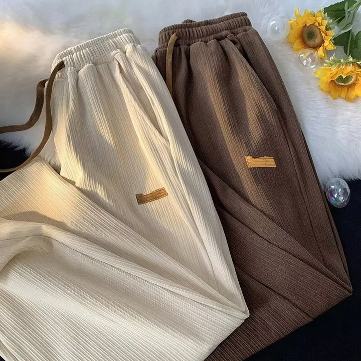 Pleated Wide-Leg Lounge Pants