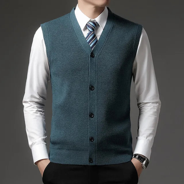 Solid Wool Knit Vest