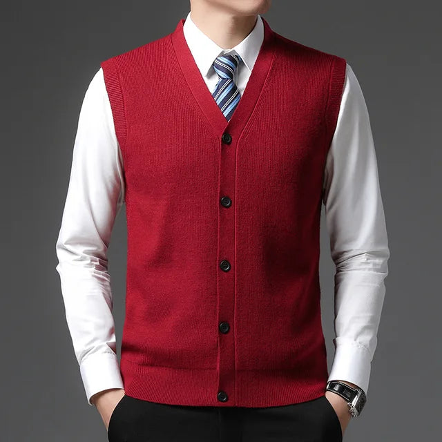 Solid Wool Knit Vest