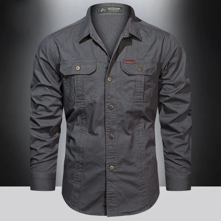 Military-Style Cotton Shirt