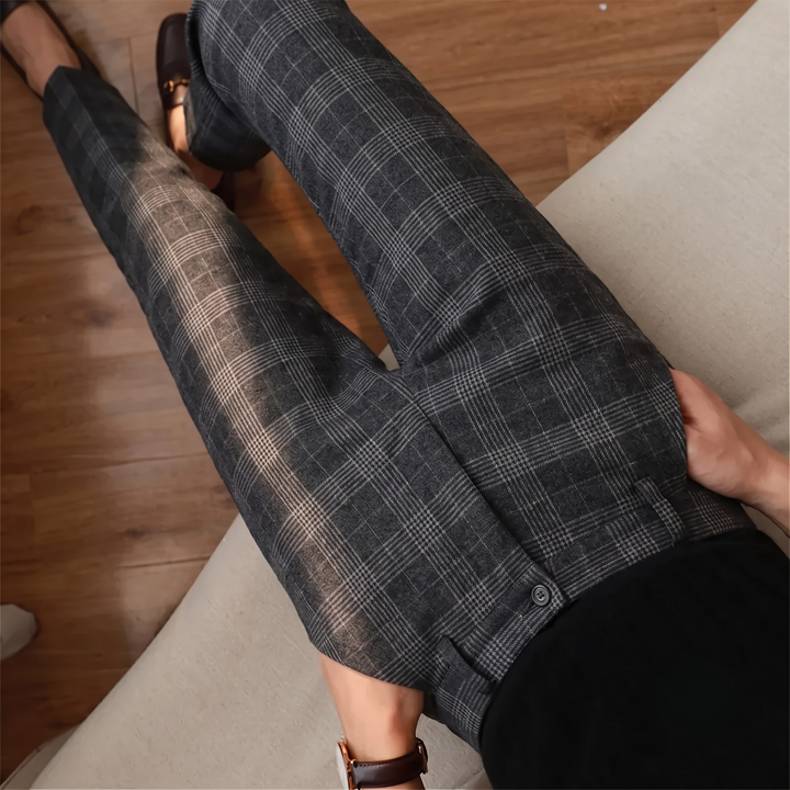 Elegant Checked Dress Trousers