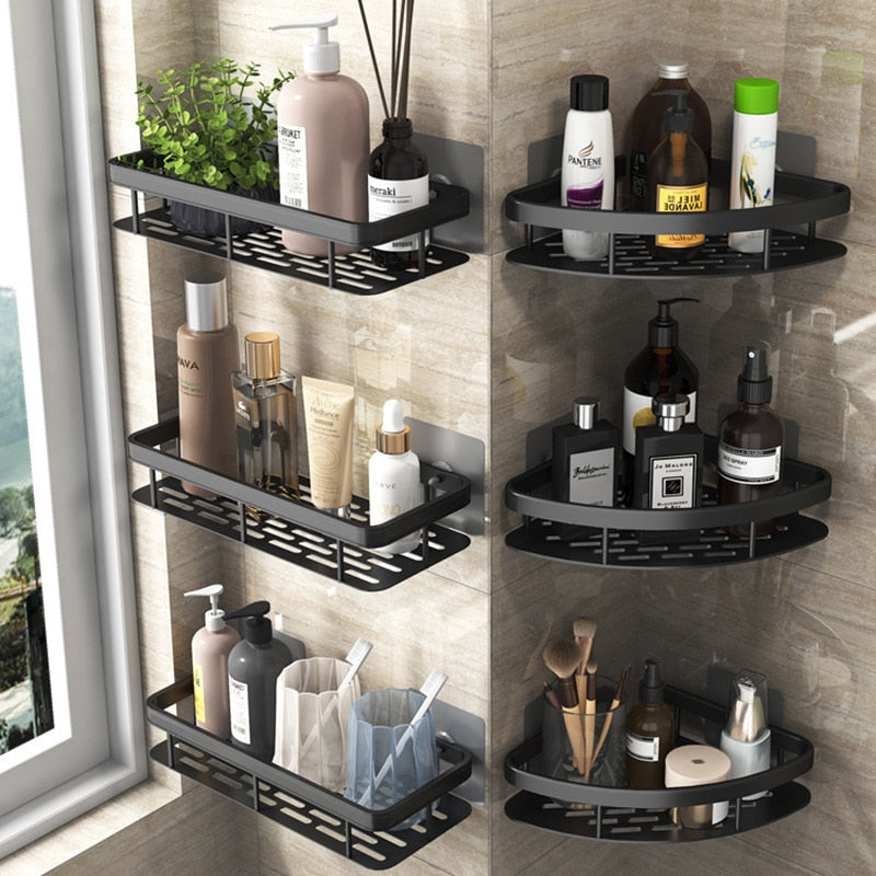 No-Drill Bathroom Corner Shelf